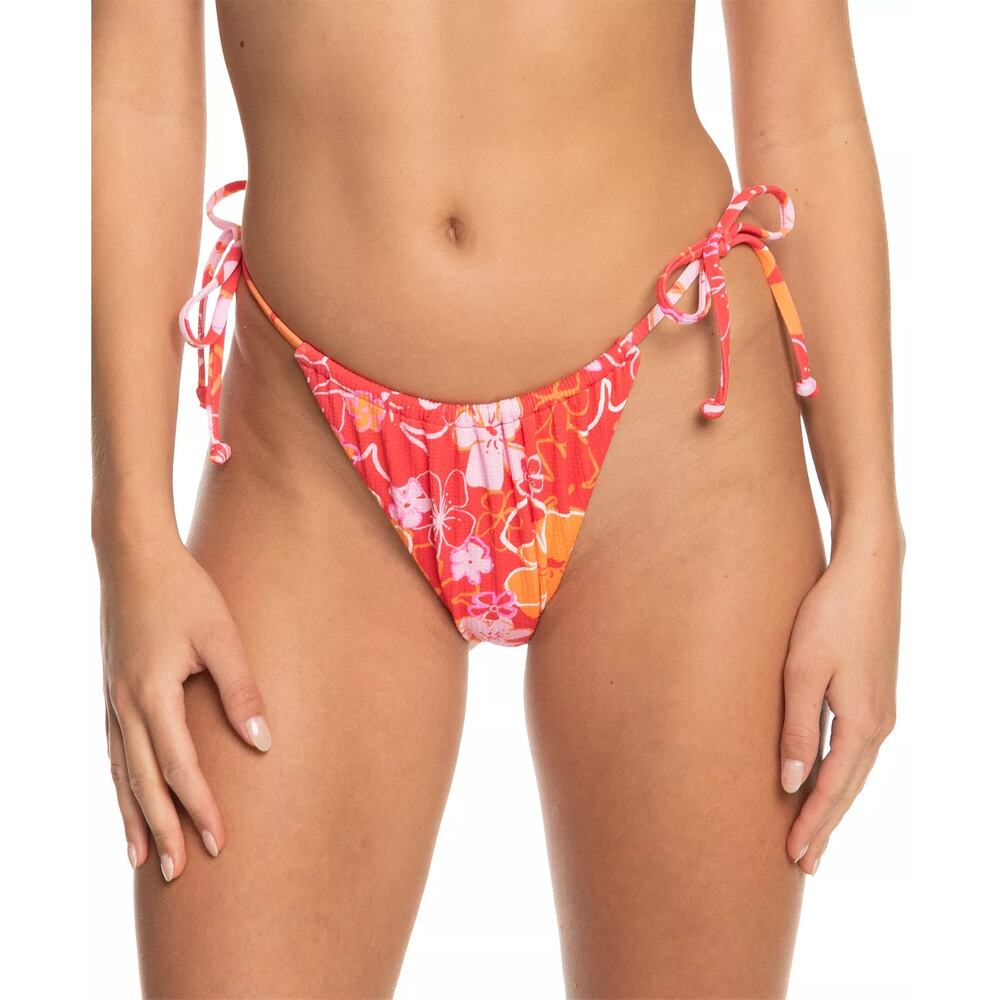 Roxy Meadow Flowers Cheeky‎ Side-Tie Bikini Bottoms Large NWT